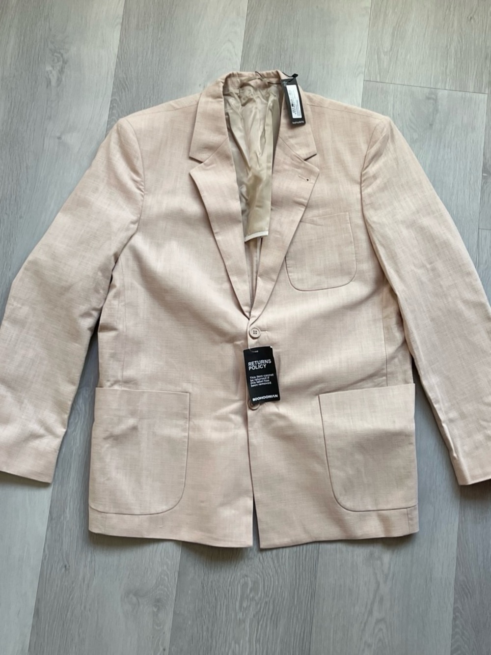 BOOHOO LINEN BLAZER JACKET MENS 40R NWT